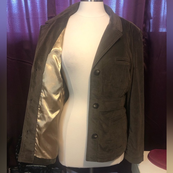 Lady Hathaway Velvet Cotton Button Blazer Jacket Chocolate Brown - Picture 6 of 10